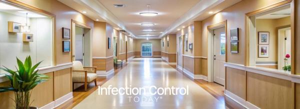 Well-lit and neat corridor in a nursing home setting  1019519801 by Udomner