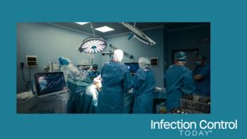 A brightly lit Hospital operating room, a surgical team wearing gowns and masks.  (Adobe Stock 1790696595 by Damian)