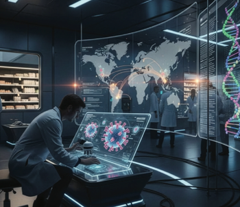 Continuous global monitoring to detect and neutralize biological threats in real time. (Image created by Brayden Unger using AI)