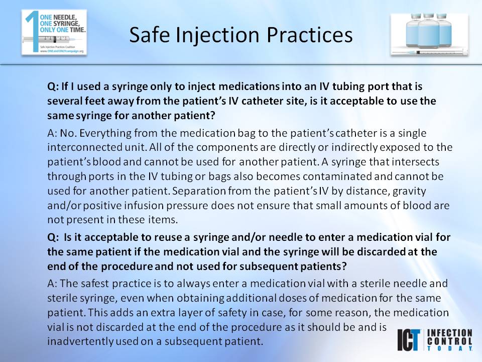 Slide Show: Safe Injection Practices