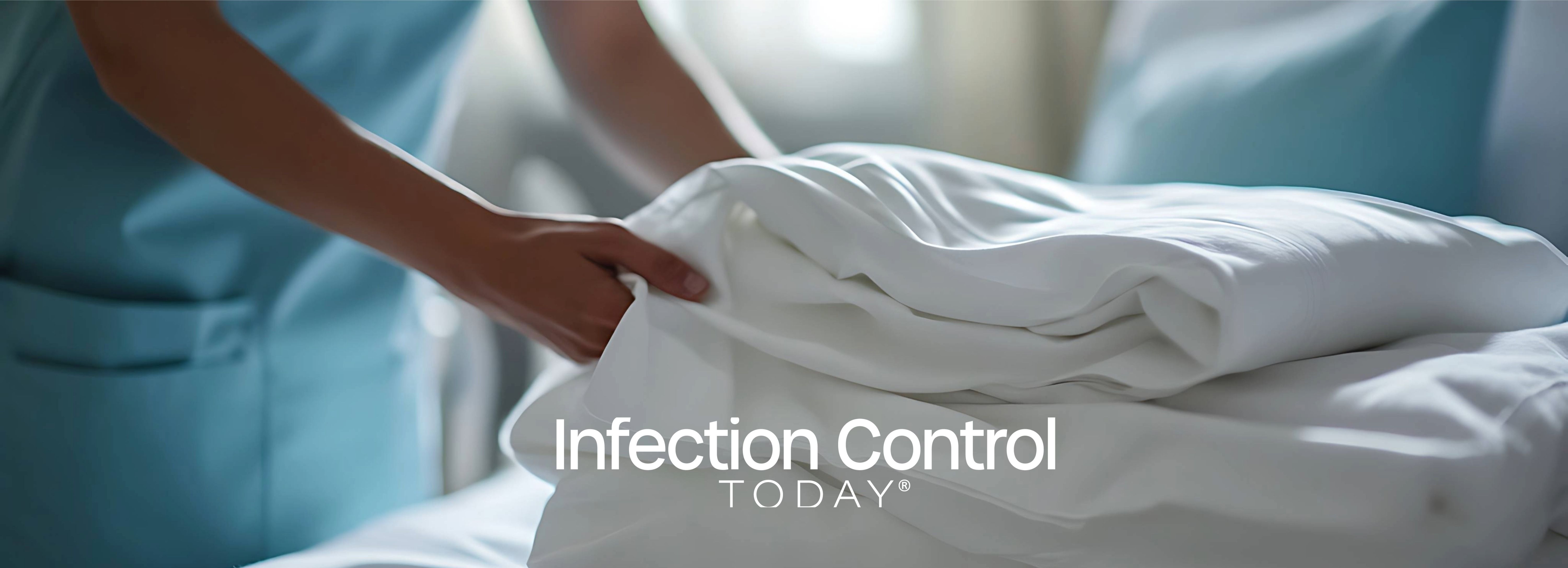 Health care worker carefully folds clean linens in a well-lit hospital room (Adobe Stock 1941209227 by MST BEGOM with AI)