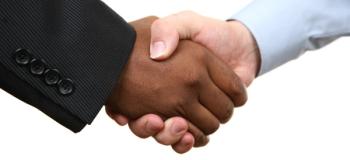 Two people shaking hands