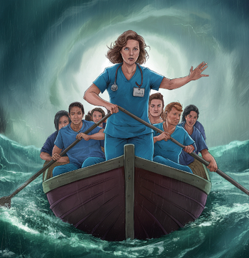 Infection prevention leader leading through turbulent waters  (Image credit: Author with AI) 