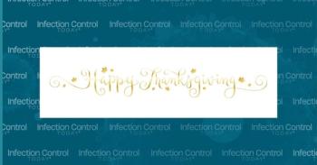 HAPPY THANKSGIVING in metallic gold brush calligraphy banner with maple leaves and spiral swashes  (Adobe Stock 389668370 by treenabeena)