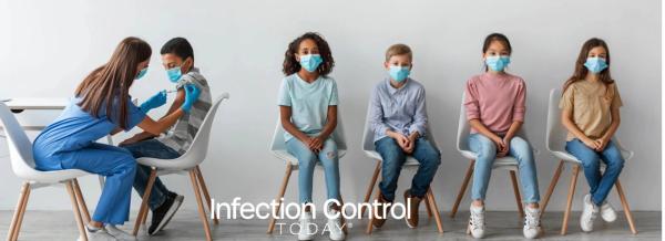 Children sit patiently as a female nurse administers Covid-19 vaccinations.  (Adobe Stock 1784230204 by Prostock-studio) 