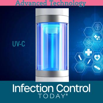  Futuristic UV Sanitizer with Sleek Design on a white background.  (Adobe Stock 1375983522 by Napa)