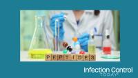 A laboratory setting that showcases extensive peptide research, featuring colorful models and advanced lab equipment  (Adobe Stock 1575751286 By H_Ko)