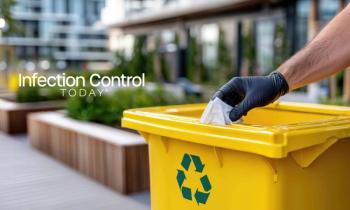 Gloved Hand Discarding Tissue Into Yellow Recycle Bin, Promoting Environmental Responsibility and Sustainable Waste Management Practices  (Adobe Stock 1527008805 by Generative AI)