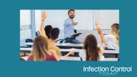 A group of students raising their hands in class during a lecture (Adobe Stock 292282454 by Mediteraneo