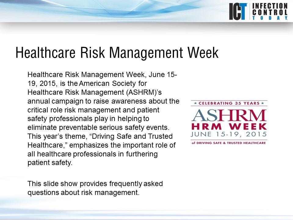 Slide Show: Healthcare Risk Management Week 2015