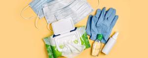 masks and medical gloves