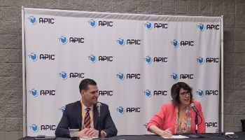 Devin Jopp, EdD, MS, (APIC CEO) and Patricia Jackson, BSN, RN, CIC, FAPIC, (APIC President)