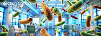 Microscopic view of antibiotic-resistant bacteria and microbes spreading on hospital surfaces. (Adobe Stock 847373415 by Wanlop)