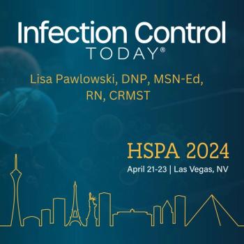 Lisa Pawlowski, DNP, MSN-Ed, RN, CRMST, presents a poster at the HSPA COnference, 2024, in Las Vegas, NV.