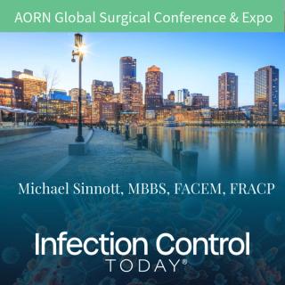 Michael Sinnott, MBBS, FACEM, FRACP, at 2025 AORN Global Conference & Expo.