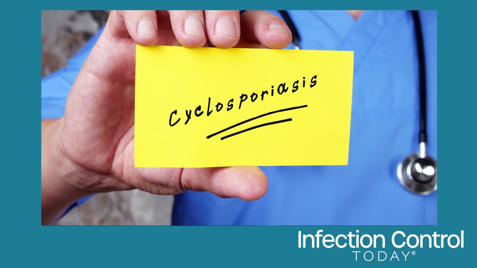 Cyclosporiasis sign on the page.  (Adobe Stock by Yurii Kibalnik)