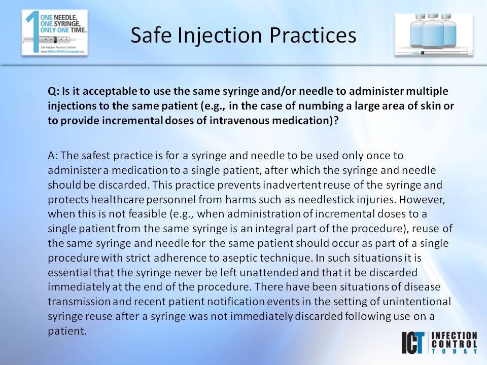 Slide Show: Safe Injection Practices
