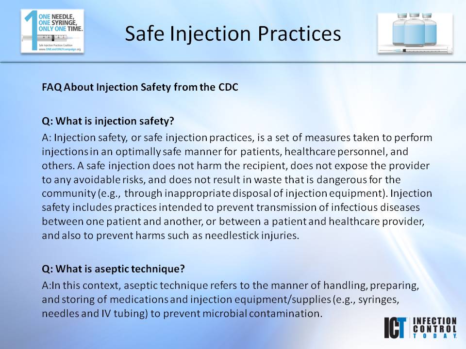 Slide Show: Safe Injection Practices