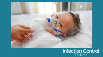 Sick baby boy applying inhaled medication by inhalation mask to cure Respiratory Syncytial Virus (RSV) on the patient's bed at the hospital. (Adobe Stock 262979486 by zilvergolf)