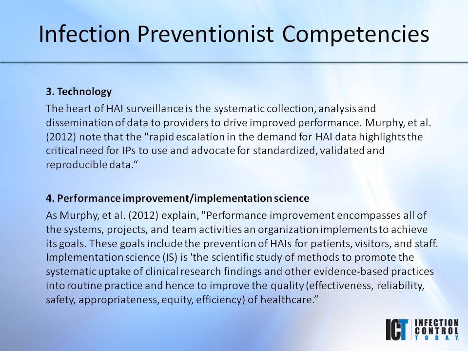 Slide Show: Infection Preventionist Competencies | Infection Control Today