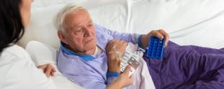 home infusion with elderly man