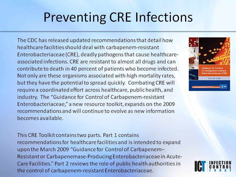 Slide Show Preventing CRE Infections