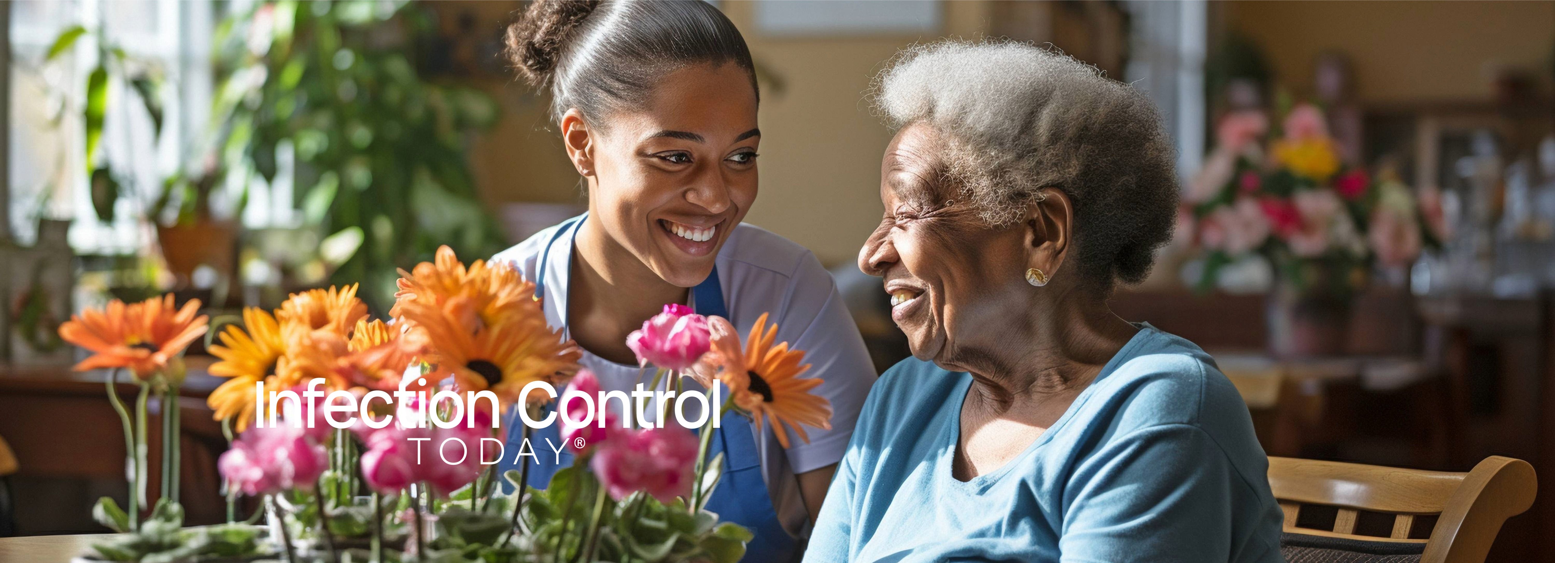 A long-term care facility's nurse ministering to an elderly woman.  (Adobe Stock 690038114 by tongpatong)