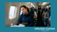 Person with measles on a plane.  (image credit: author with AI) 