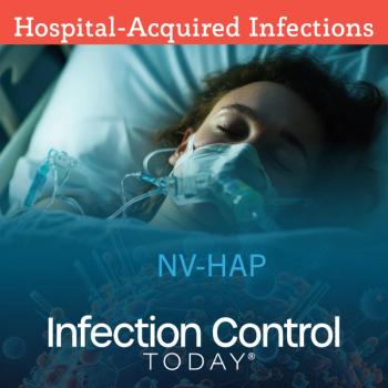 A patient lies in a hospital bed, connected to medical equipment, breathing through an oxygen mask while battling pneumonia (Adobe Stock 92459913 by Darya)
