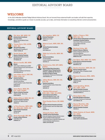 2023 Infection Control Today®'s Editorial Advisory Board