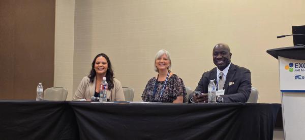 The panel was Dyan Troxel, MSN, RN, director of clinical education for HandCraft Linen Services; James E. “JJ” Odom Jr, MBA, CHESP, CMIP, T-CHEST, university director of buildings & grounds, facilities development & operations, at UConn Health; and Jenna Rivers, MPH, CPH, CIC, infection preventionist, for Moffitt Cancer Center, in Tampa, Florida.  (Image credit: Author)