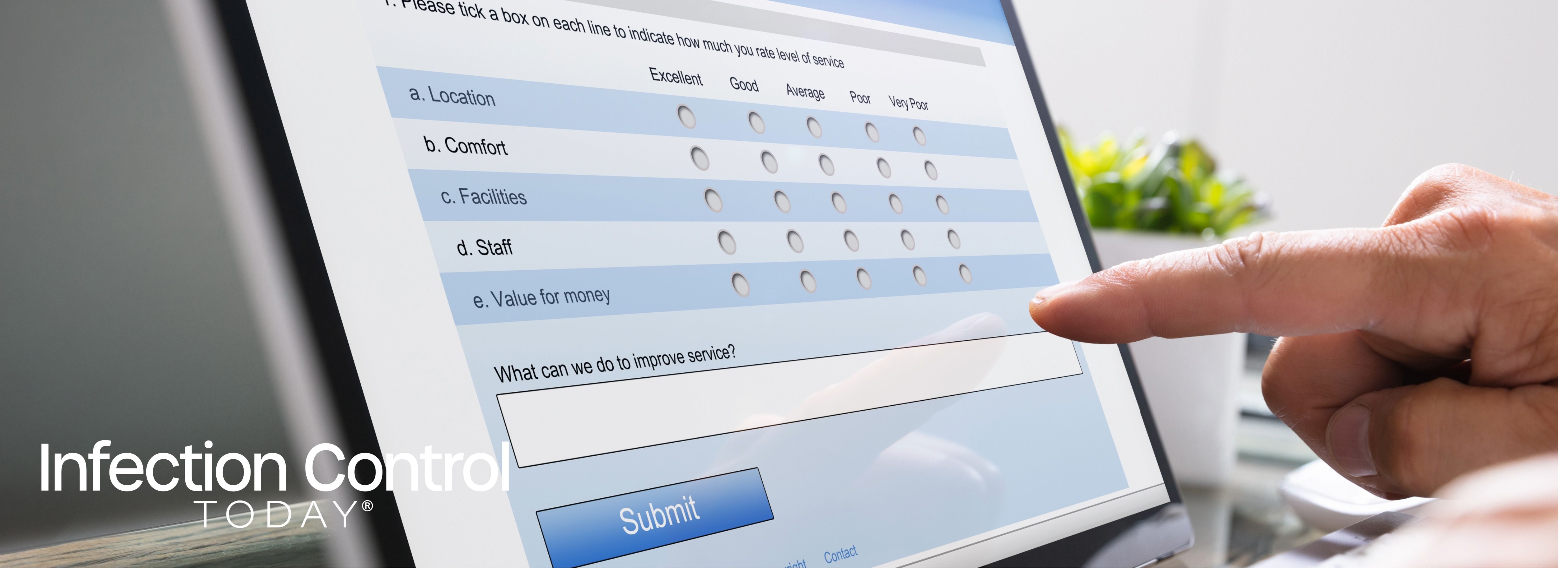 Man Giving Online Survey On Laptop (Adobe Stock 285719668 by Andrey Popov) 