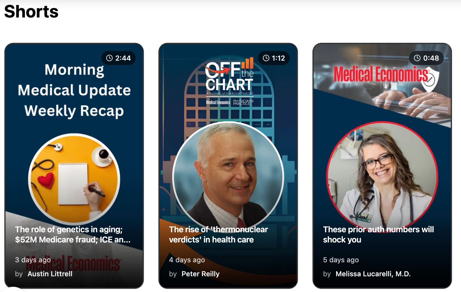 <![CDATA[Medical Economics Shorts: Big insights for physicians, in seconds]]>