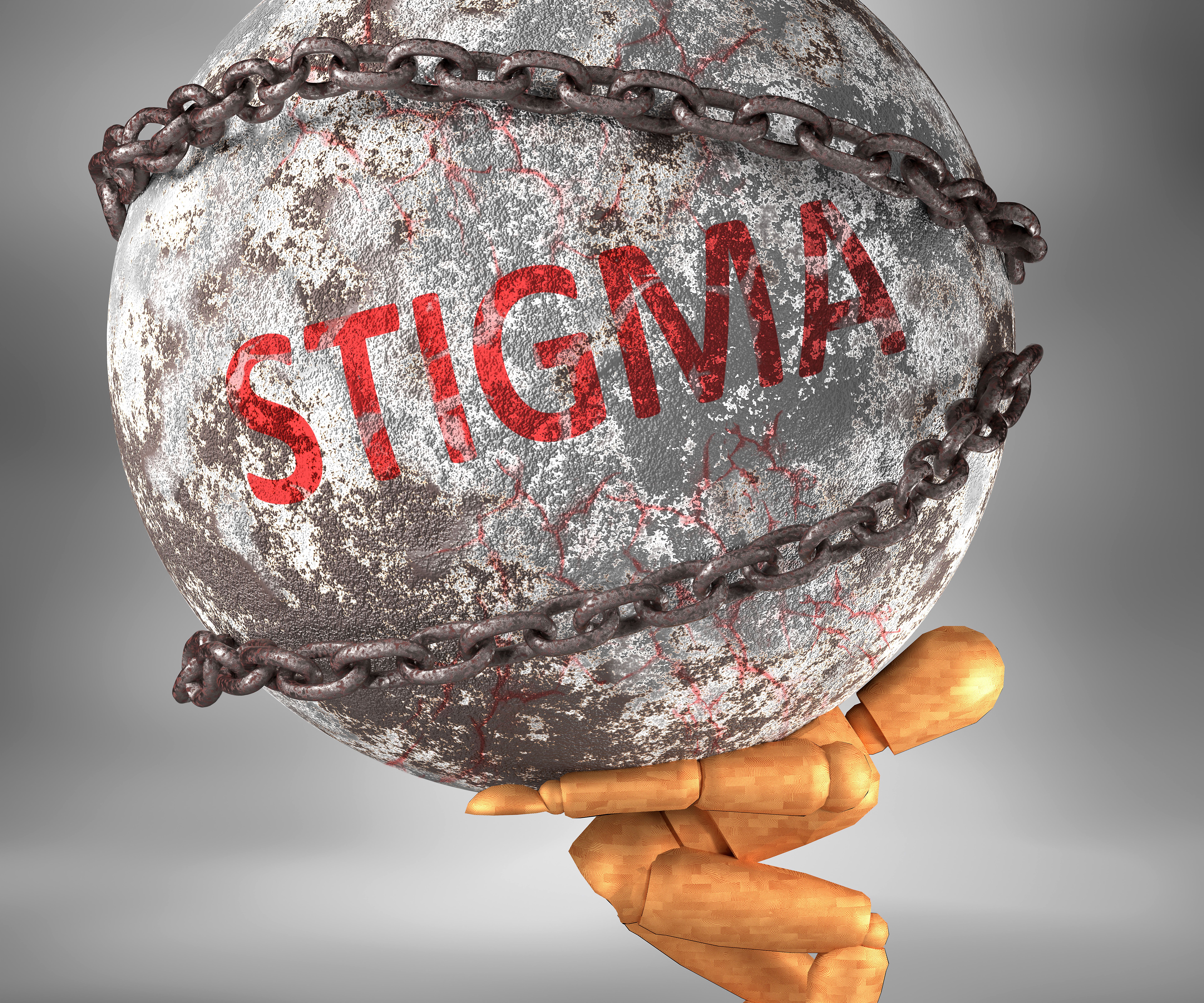 stigma ball and chain, holding heavy burden