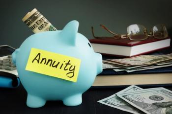annuity blue piggy bank