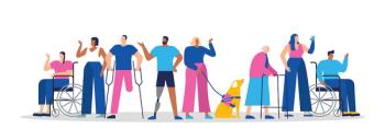 diverse people team disable cartoon group: © Cienpies Design - stock.adobe.com