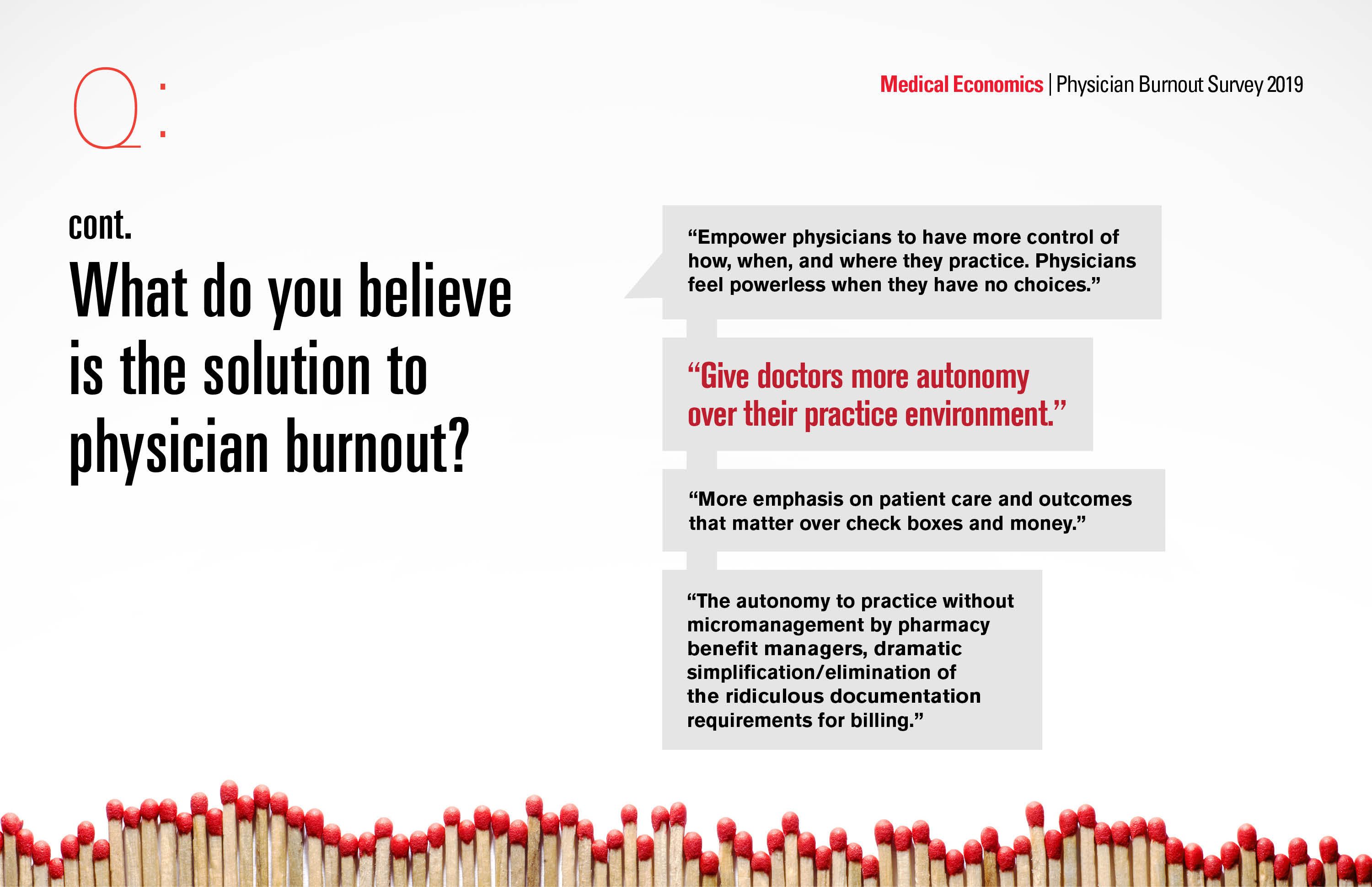 What do you believe is the solution to physician burnout? (cont.)