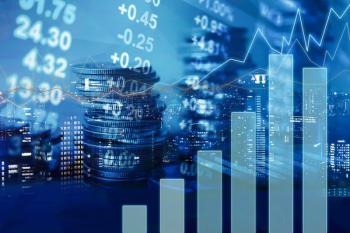 financial graph city background