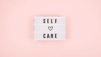 self care sign pink background