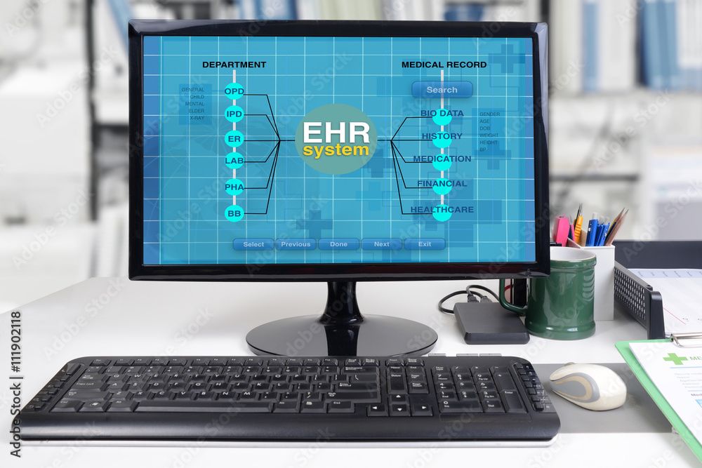 EHR system text on computer screen ©pandpstock001-stock.adobe.com 