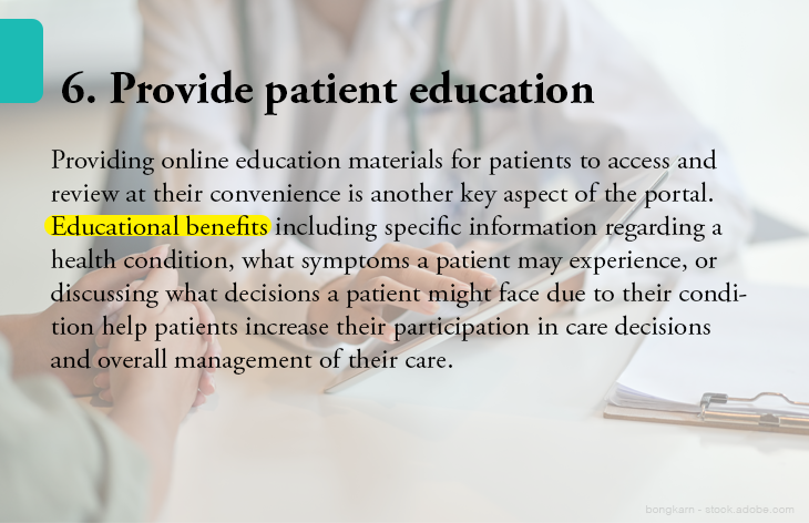 6. Provide patient education