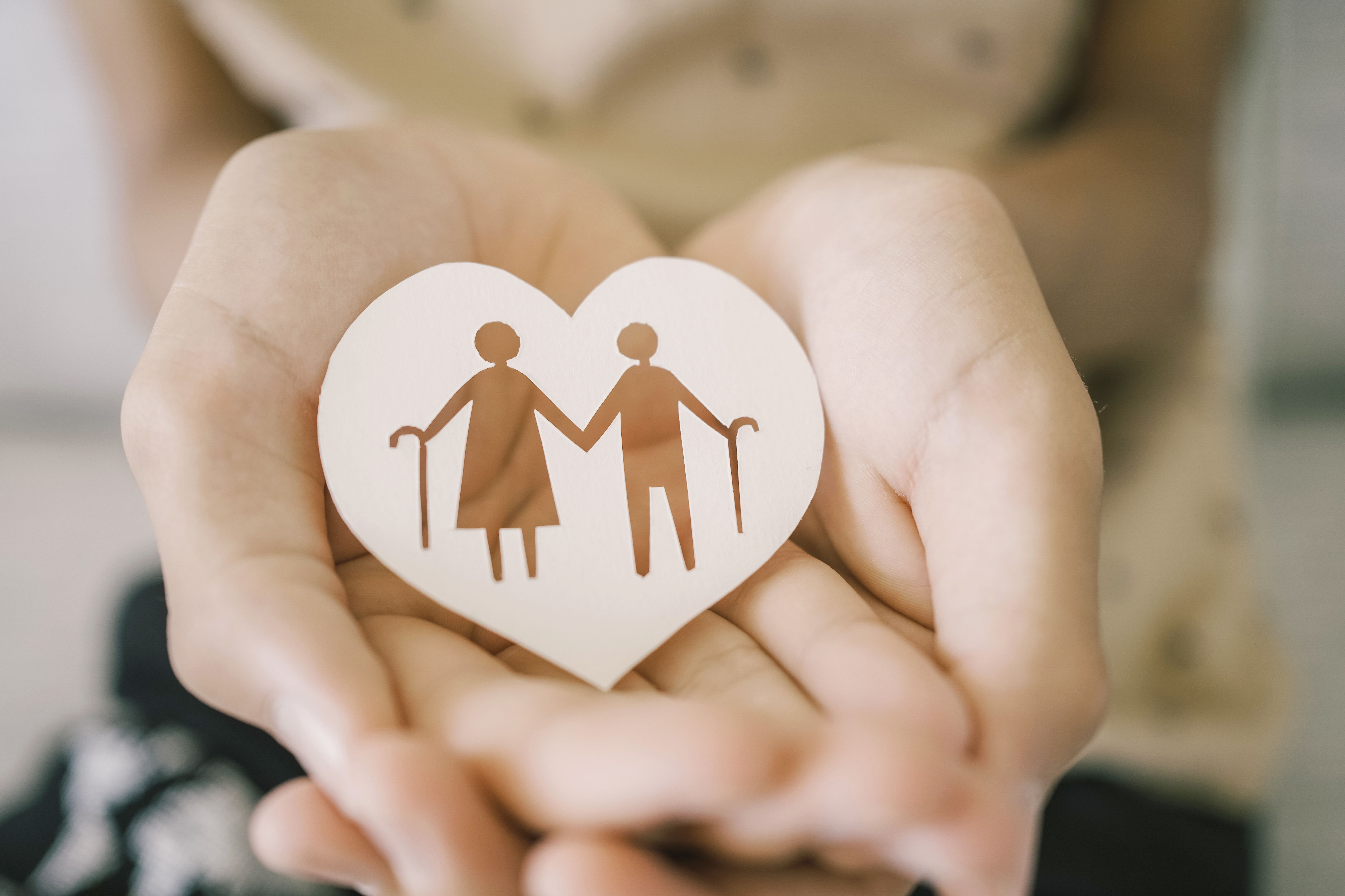 old patients concept heart love care