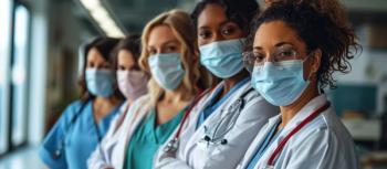 row of masked female doctors ©AkuAku-stock.adobe.com