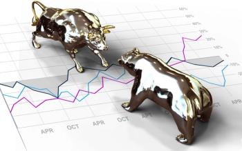 the bear and the bull fighting on investment lines