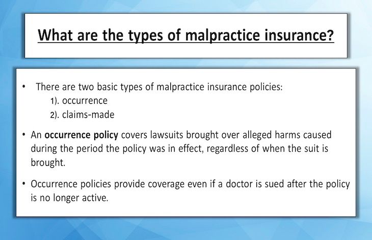 Malpractice Coverage The ABCs of malpractice insurance
