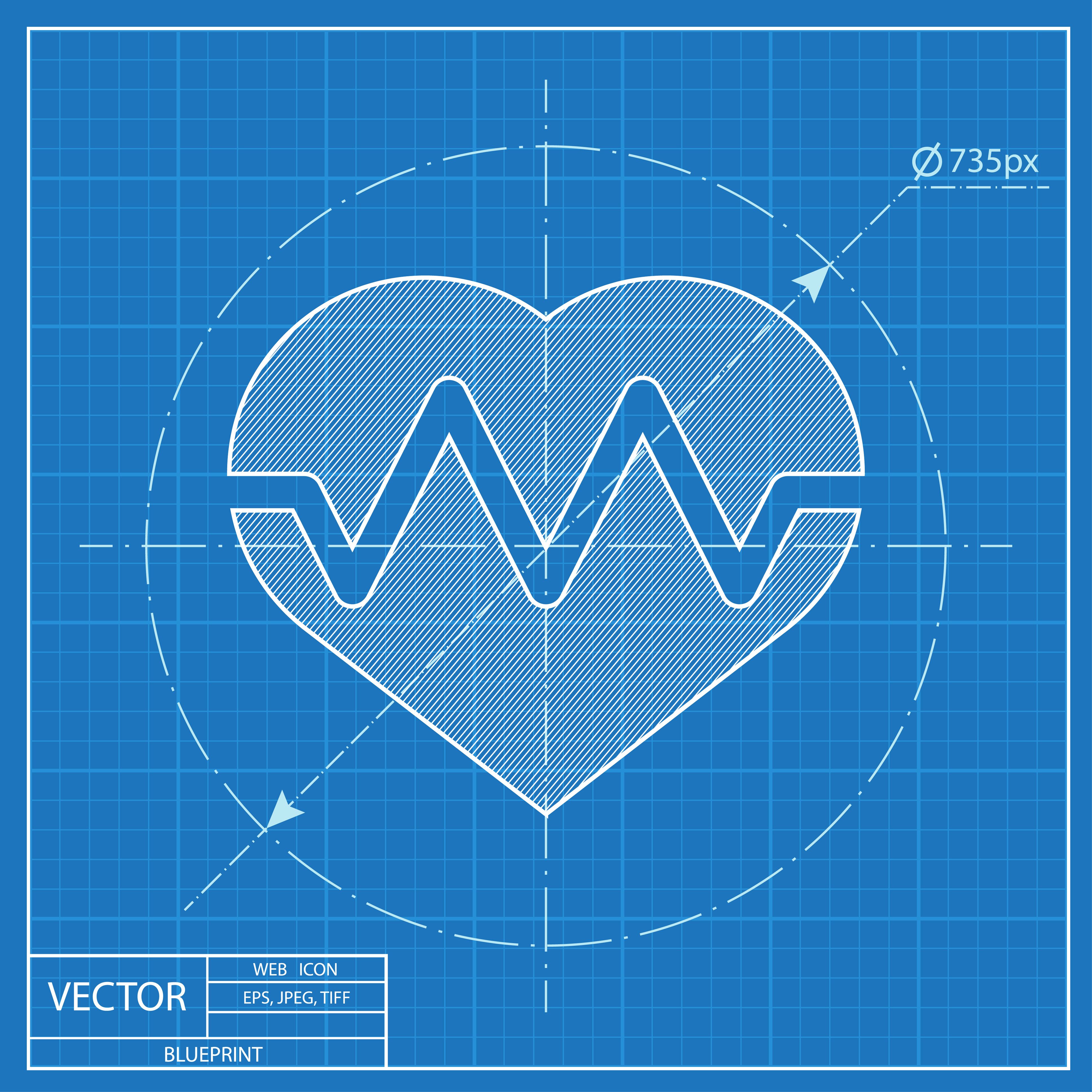 blueprint design heart