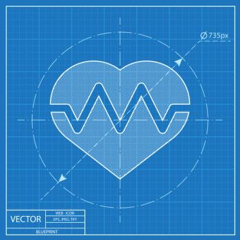 blueprint design heart