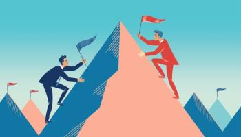 men competing climbing mountain © chagin - stock.adobe.com