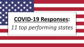 American flag, stars are covid 