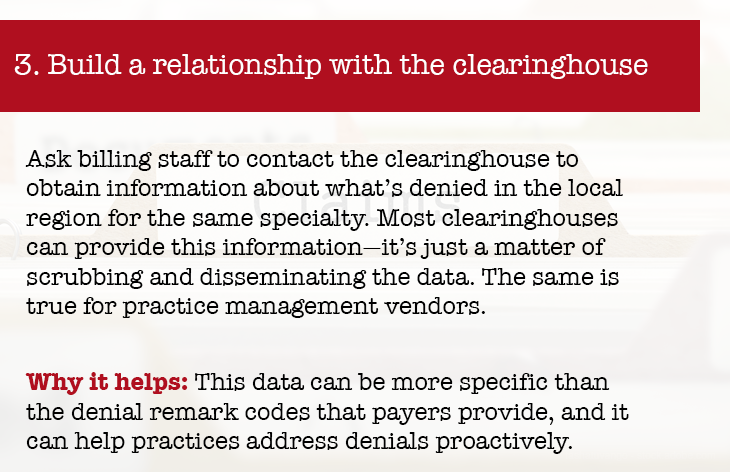 Build relationship with clearing house